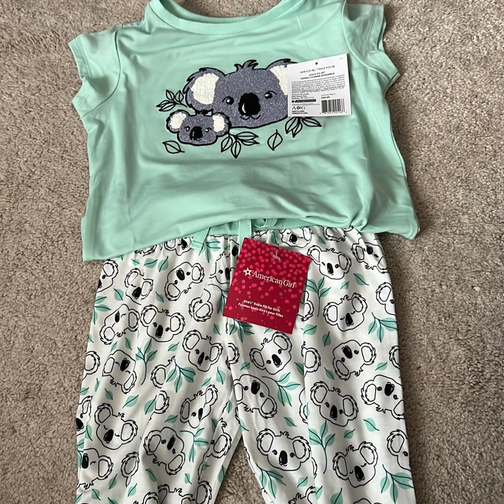American Girl Kira kid and doll PJ’s